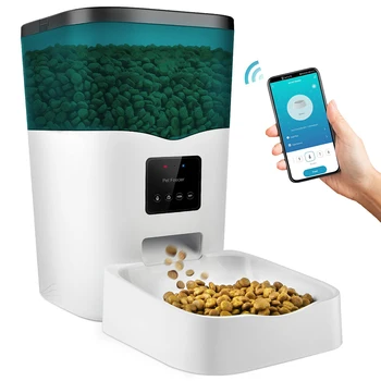Автоматическая кормушка для домашних животных объемом 3 л с автоматическим синхронизацией, Умный дозатор еды с поддержкой Wi-Fi 2,4 G для маленьких домашних животных